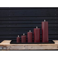 LED Bloklys (7,5 x 10 cm) - Matt/Maroon Red