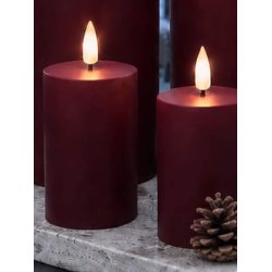 LED Bloklys (7,5 x 10 cm) - Matt/Maroon Red