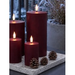 LED Bloklys (7,5 x 15 cm) - Matt/Maroon Red
