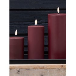 LED Bloklys (7,5 x 15 cm) - Matt/Maroon Red