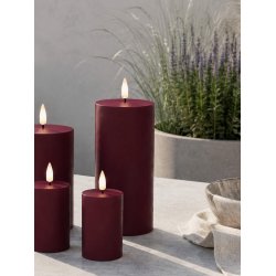 LED Bloklys (7,5 x 15 cm) - Matt/Maroon Red