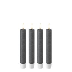 LED Kronelys (2,2 x 15,8 cm) - Matt/Dark Grey (s�t 4 stk/1 str)