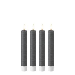 LED Kronelys (2,2 x 15,8 cm) - Matt/Dark Grey (s�t 4 stk/1 str)