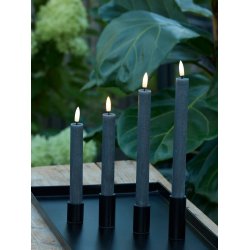 LED Kronelys (2,2 x 15,8 cm) - Matt/Dark Grey (s&aelig;t 4 stk/1 str)