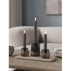 LED Kronelys (2,2 x 15,8 cm) - Matt/Dark Grey (s&aelig;t 4 stk/1 str)