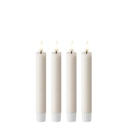 LED Kronelys (2,2 x 15,8 cm) - Matt/Warm Greige (s�t 4 stk/1 str)