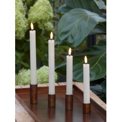 LED Kronelys (2,2 x 15,8 cm) - Matt/Warm Greige (s&aelig;t 4 stk/1 str)