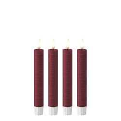LED Kronelys (2,2 x 15,8 cm) - Matt/Maroon Red (s�t 4 stk/1 str)