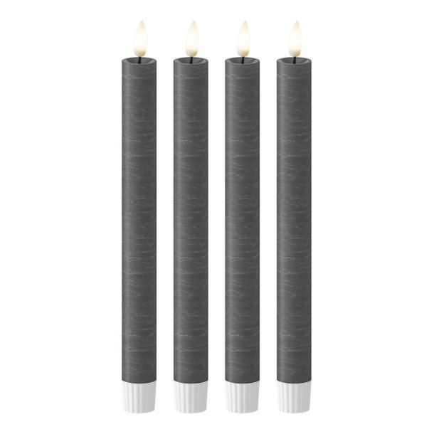 LED Kronelys (2,2 x 21,5 cm) - Matt/Dark Grey (s�t 4 stk/1 str)