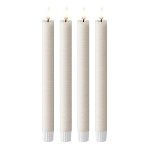 LED Kronelys (2,2 x 21,5 cm) - Matt/Warm Greige (s�t 4 stk/1 str)