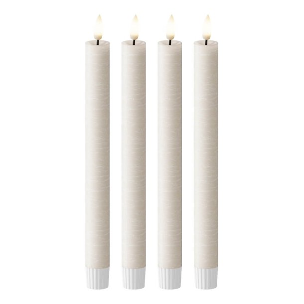 LED Kronelys (2,2 x 21,5 cm) - Matt/Warm Greige (s�t 4 stk/1 str)