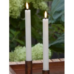 LED Kronelys (2,2 x 21,5 cm) - Matt/Warm Greige (s&aelig;t 4 stk/1 str)