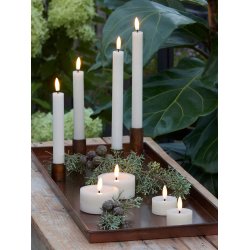 LED Kronelys (2,2 x 21,5 cm) - Matt/Warm Greige (s&aelig;t 4 stk/1 str)