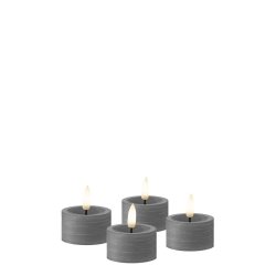 LED Fyrfadslys (4,5 x 2,5 cm) - Matt/Dark Grey (s�t 4 stk/1 str)