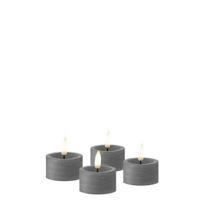 LED Fyrfadslys (4,5 x 2,5 cm) - Matt/Dark Grey (s�t 4 stk/1 str)