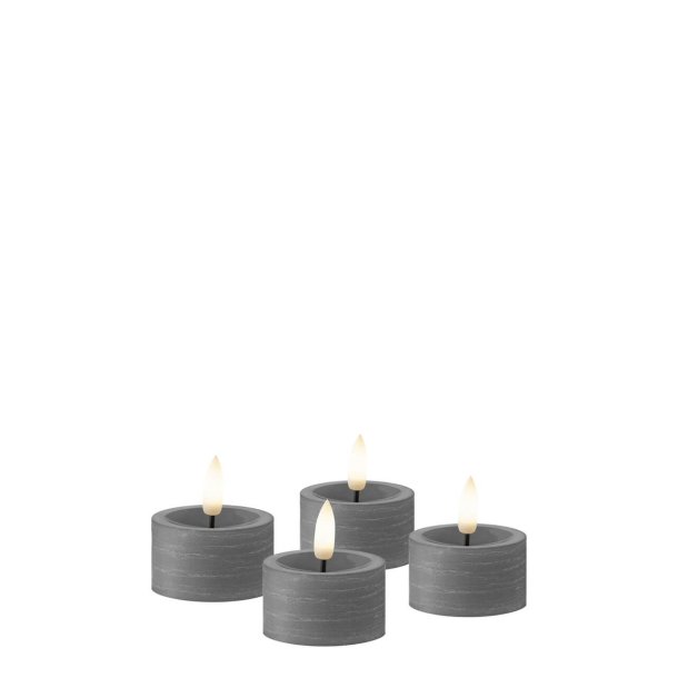 LED Fyrfadslys (4,5 x 2,5 cm) - Matt/Dark Grey (s�t 4 stk/1 str)