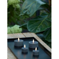 LED Fyrfadslys (4,5 x 2,5 cm) - Matt/Dark Grey (s&aelig;t 4 stk/1 str)