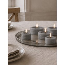 LED Fyrfadslys (4,5 x 2,5 cm) - Matt/Dark Grey (s&aelig;t 4 stk/1 str)