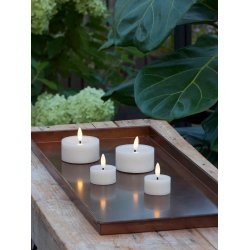 LED Fyrfadslys (4,5 x 2,5 cm) - Matt/Warm Greige (s&aelig;t 4 stk/1 str)