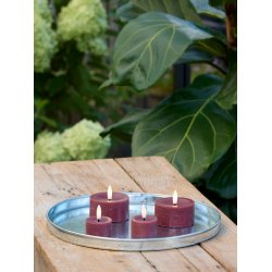 LED Fyrfadslys (4,5 x 2,5 cm) - Matt/Maroon Red (s�t 4 stk/1 str)