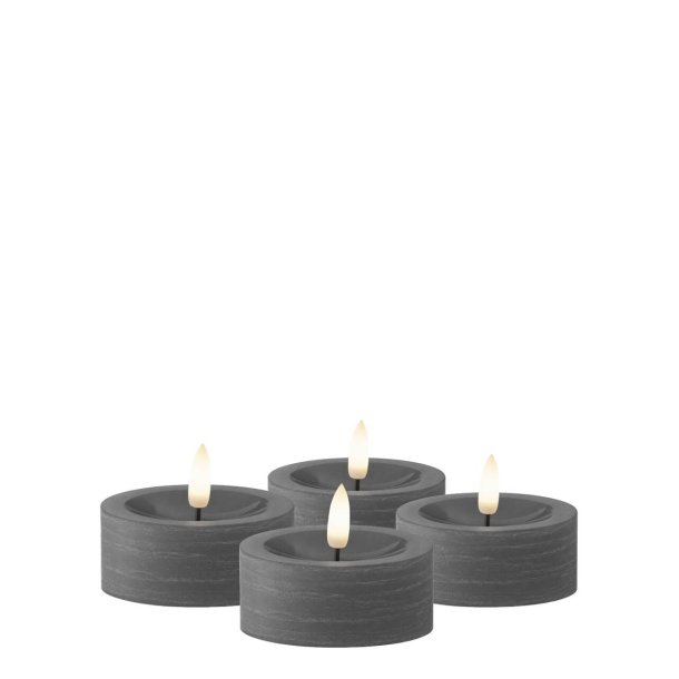 LED Fyrfadslys (6,8 x 3,0 cm) - Matt/Dark Grey (s�t 4 stk/1 str)