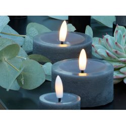LED Fyrfadslys (6,8 x 3,0 cm) - Matt/Dark Grey (s&aelig;t 4 stk/1 str)