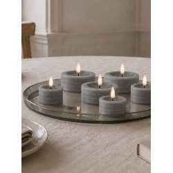 LED Fyrfadslys (6,8 x 3,0 cm) - Matt/Dark Grey (s&aelig;t 4 stk/1 str)