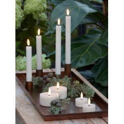 LED Fyrfadslys (6,8 x 3,0 cm) - Matt/Warm Greige (s&aelig;t 4 stk/1 str)