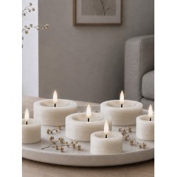 LED Fyrfadslys (6,8 x 3,0 cm) - Matt/Warm Greige (s&aelig;t 4 stk/1 str)