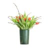Olivengrn Opsats/Vase (til LED Bloklys i 10 cm)