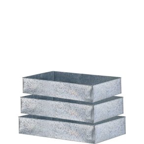 Galvaniseret Rektangulr Plantebakke (st m. 3 stk. / 3 str.)