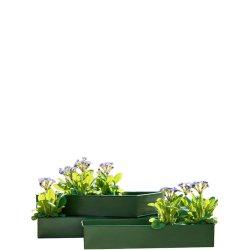 Olivengrn Rektangulr Plantebakke (st m. 3 stk. / 3 str.)