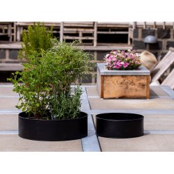 Sort Rund Plantebakke (st m. 2 stk. / 2 str.)