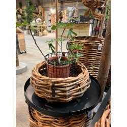 Sort Maxi Rund Bundbakke (t. Rattankurv)