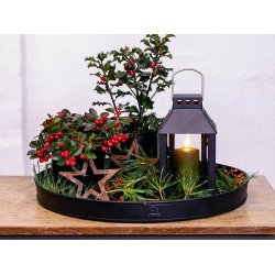 Sort Maxi Rund Bundbakke (t. Rattankurv)