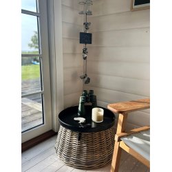Sort Maxi Rund Bundbakke (t. Rattankurv)