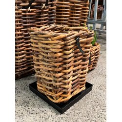 Sort Mini Firkantet Bundbakke (t. Rattankurv)