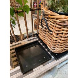 Sort Mini Firkantet Bundbakke (t. Rattankurv)