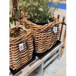 Sort Maxi Firkantet Bundbakke (t. Rattankurv)