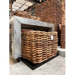 Sort Mega Firkantet Bundbakke (t. Rattankurv)