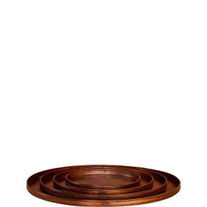 'Kobber-look' Rund Dekobakke (st m. 4 stk. / 4 str.)