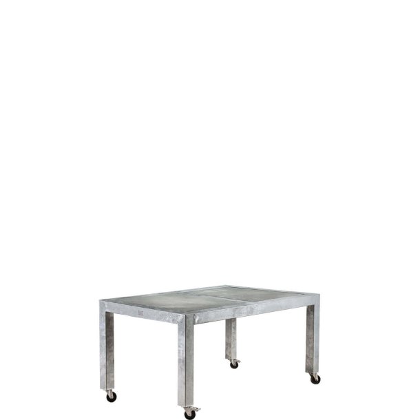 Galvaniseret Spisebord 2 Fliser (62,5 x 80 cm) m. Hjul (Bordben: 10 x 10 cm)