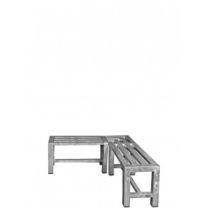 Galvaniseret Hjrnebnk 1+1 Sektioner (Ben: 4 x 4 cm)