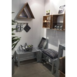 Galvaniseret Hjrnebnk 1+1 Sektioner (Ben: 6 x 6 cm)