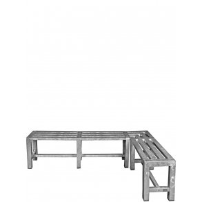 Galvaniseret Hjrnebnk 2+1 Sektioner (Ben: 4 x 4 cm)