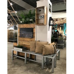 Galvaniseret Hjrnebnk 2+1 Sektioner (Ben: 4 x 4 cm)