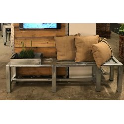 Galvaniseret Hjrnebnk 2+1 Sektioner (Ben: 4 x 4 cm)