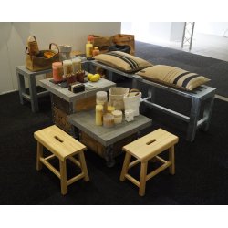 Galvaniseret Hjrnebnk 2+1 Sektioner (Ben: 4 x 4 cm)