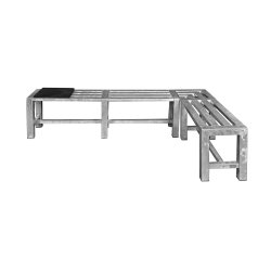 Galvaniseret Hjrnebnk 2+1 Sektioner (Ben: 6 x 6 cm)