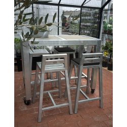 Galv. Barbord 2 Fliser (50 x 50 cm) - Bordben: 8 x 8 cm